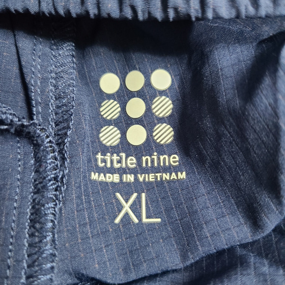 Title Nine Aero Tech Pants Women's XL Navy Blue Elastic Waist Outdoor Gorpcore - Picture 5 of 6